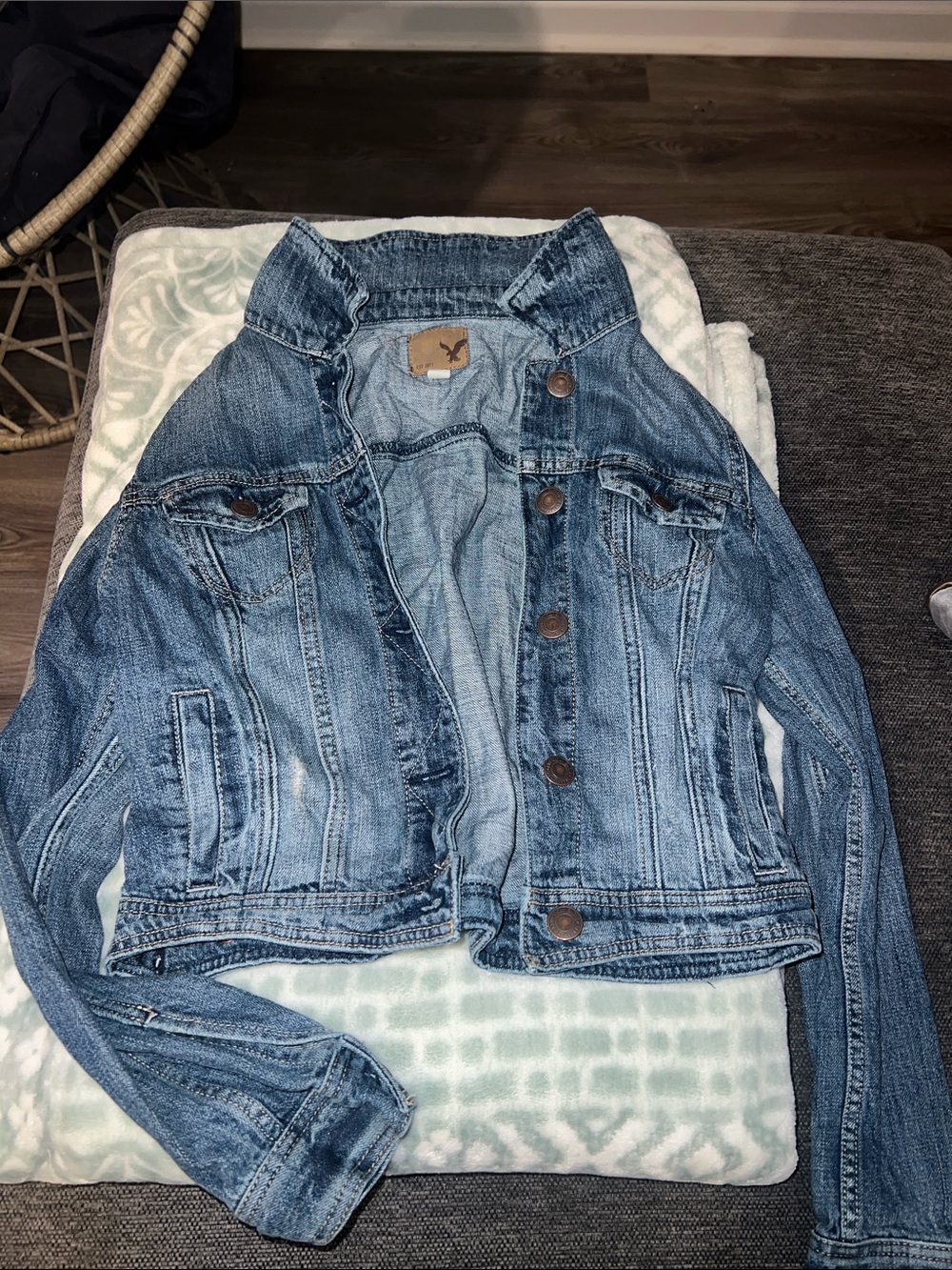 American Eagle Outfitters Light Blue Denim Jean Jacket